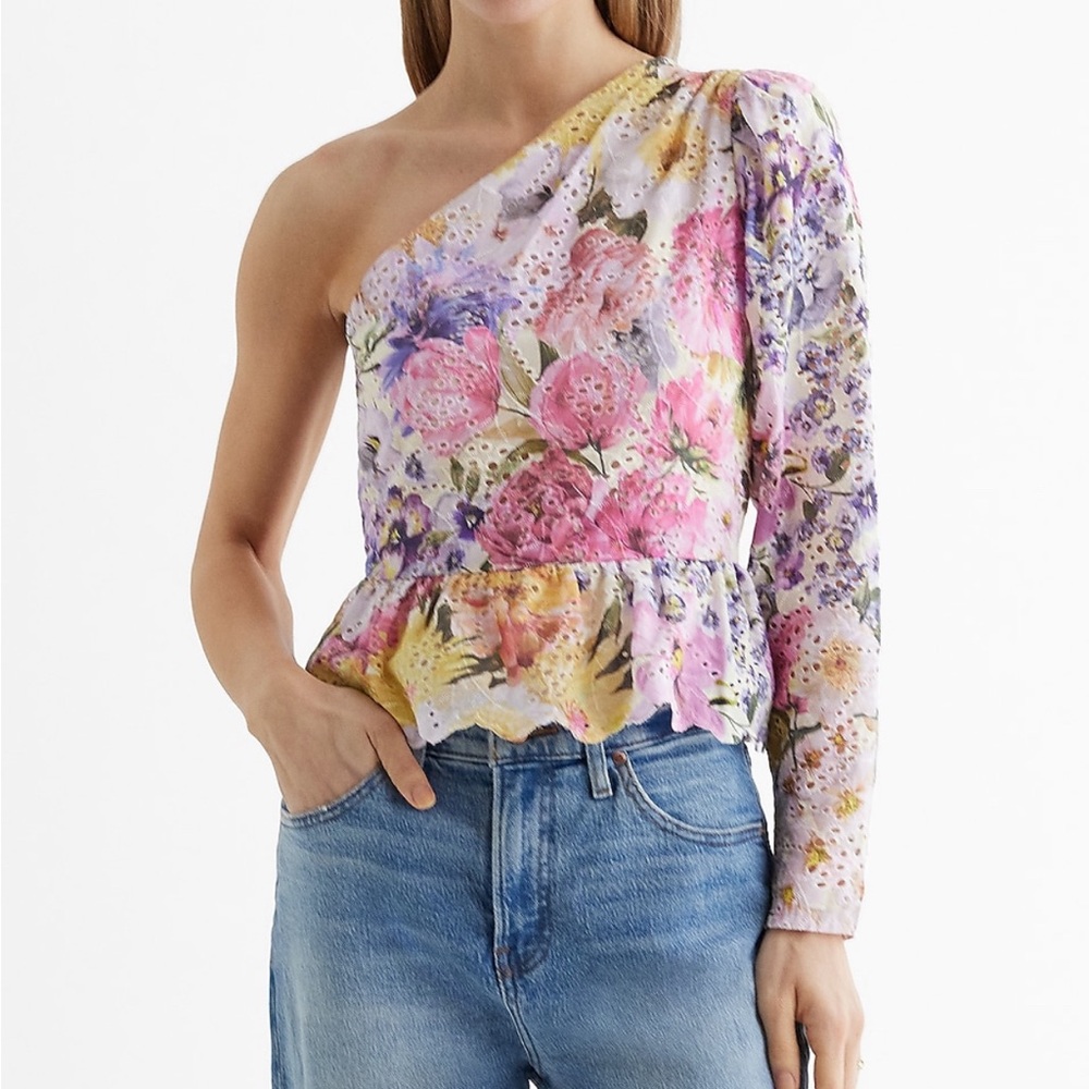 Brand new with tags Express one shoulder peplum top.